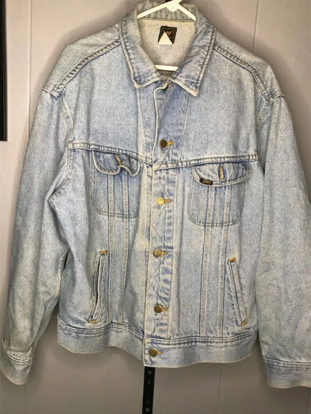 Vintage 70s LEE M.R Riders Jacket PATD-153438 USA Light-Wash denim sz XL